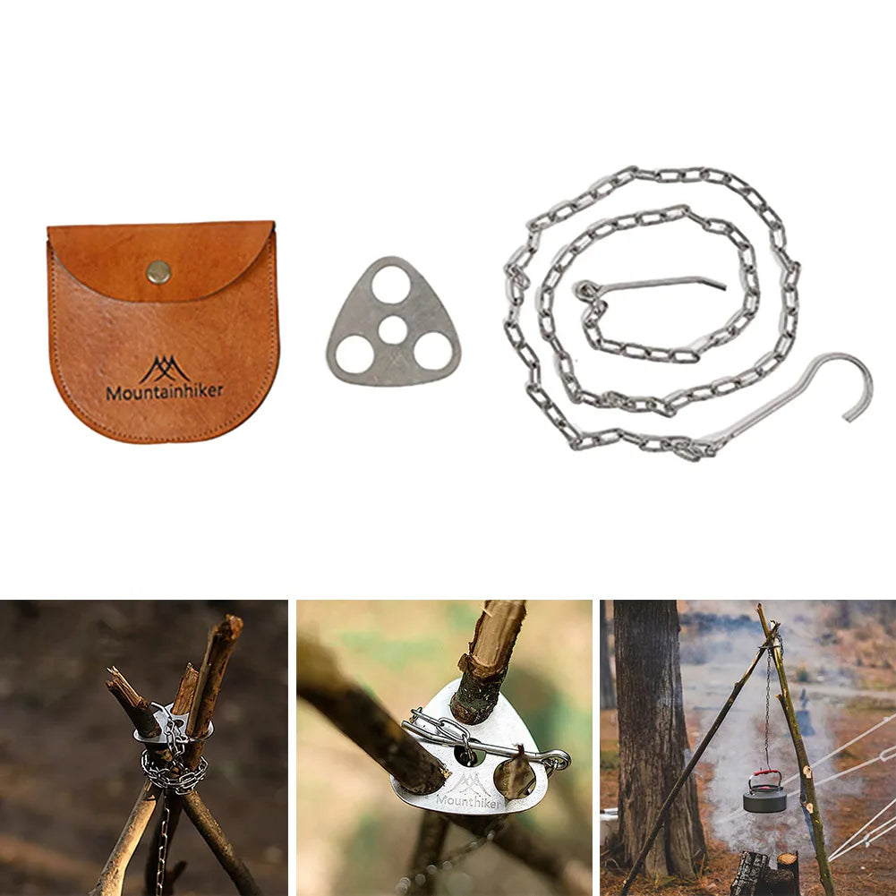 Stainless Steel Bushcraft Tri-pod Hanging Bracket
