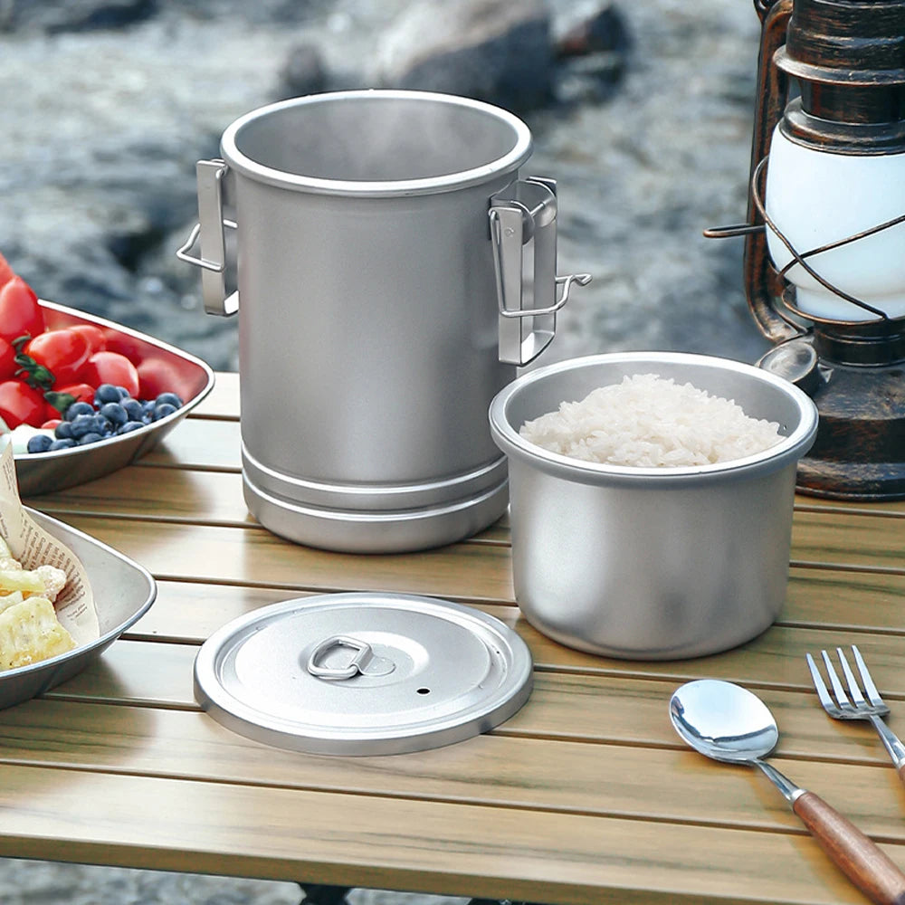 Portable Camp Kitchen Rice Cooker and Steamer – Stainless Steel