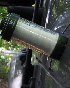 Wurkkos CL01 Magnetic Camp Lantern stuck to side of vehicle