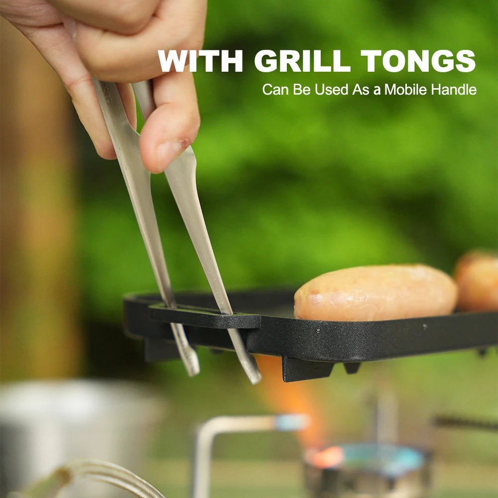 Non-Stick Grilling Plate w/ Tongs