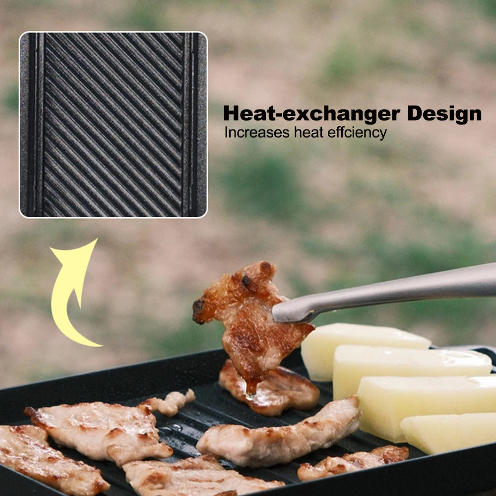 Non-Stick Grilling Plate w/ Tongs