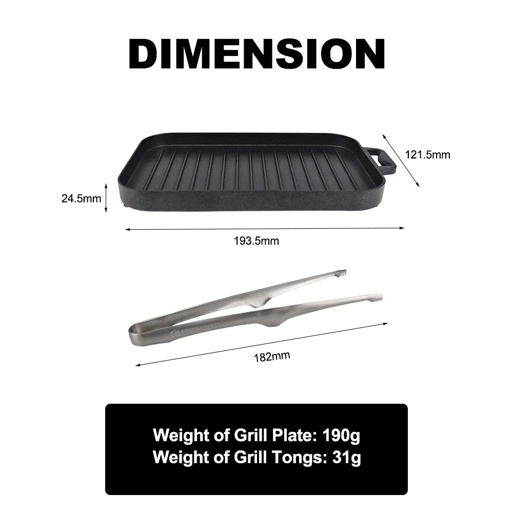 Non-Stick Grilling Plate w/ Tongs