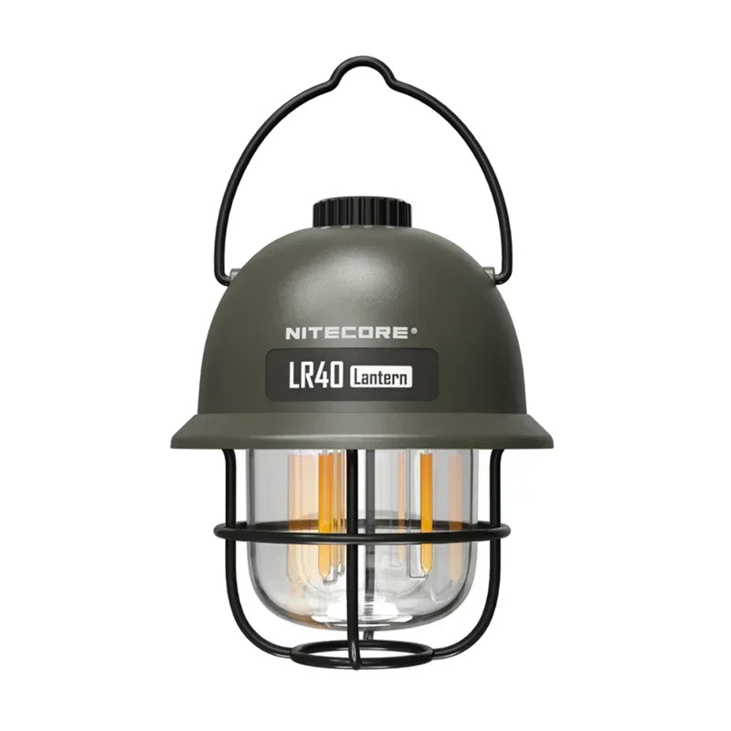 Green wwII helmet edison bulb lantern with metal cage