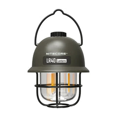 Green wwII helmet edison bulb lantern with metal cage