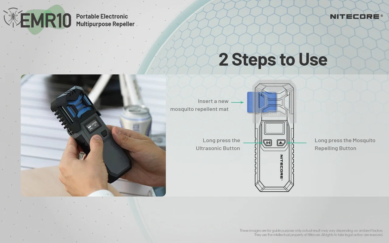 NITECORE Electronic Mosquito/Insect Repeller + 10 Repel Pads