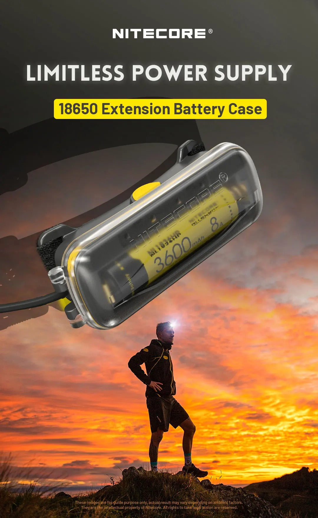 NITECORE Headlamp Battery Extension Case Li-ion Battery Charger