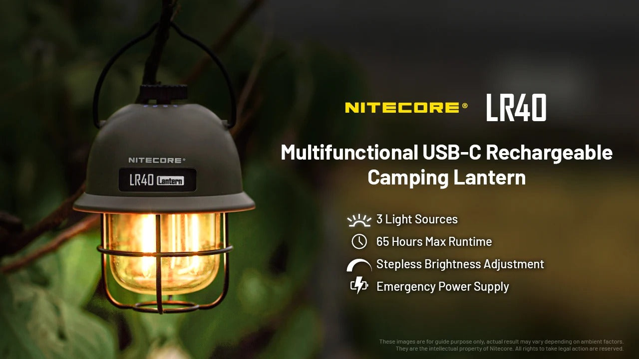 Nitecore lr40 Green wwII helmet edison bulb lantern with metal cage