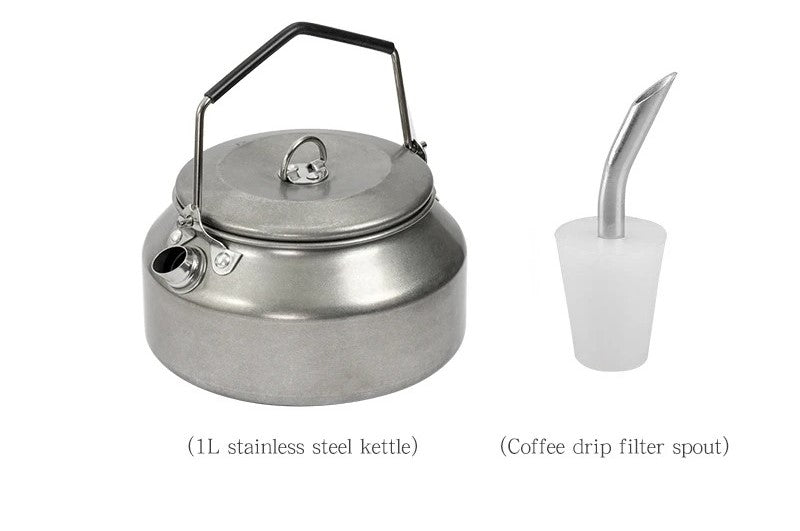 Stainless Steel 1L Kettle with Lid