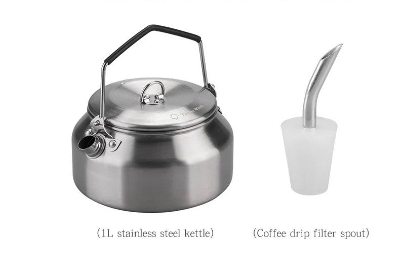 Stainless Steel 1L Kettle with Lid